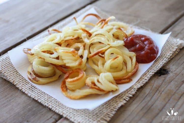 Baked Truffle Curly Fries - Veggies Don't Bite