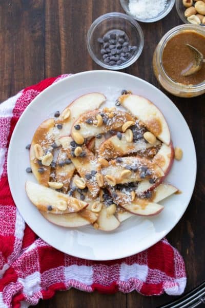 Vegan Caramel Apple Nachos - Veggies Don't Bite