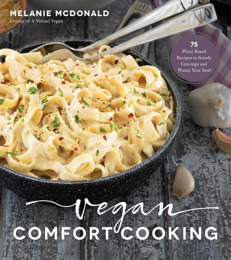 Cookbook cover with a bowl of Alfredo pasta on the front