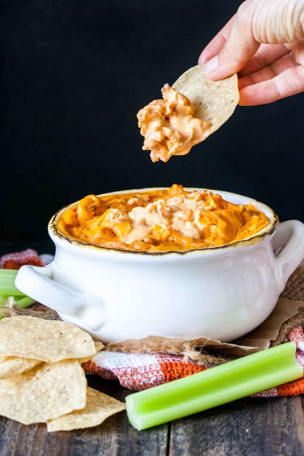 Vegan Buffalo Chicken Dip (Using Cauliflower) - Veggies Don't Bite