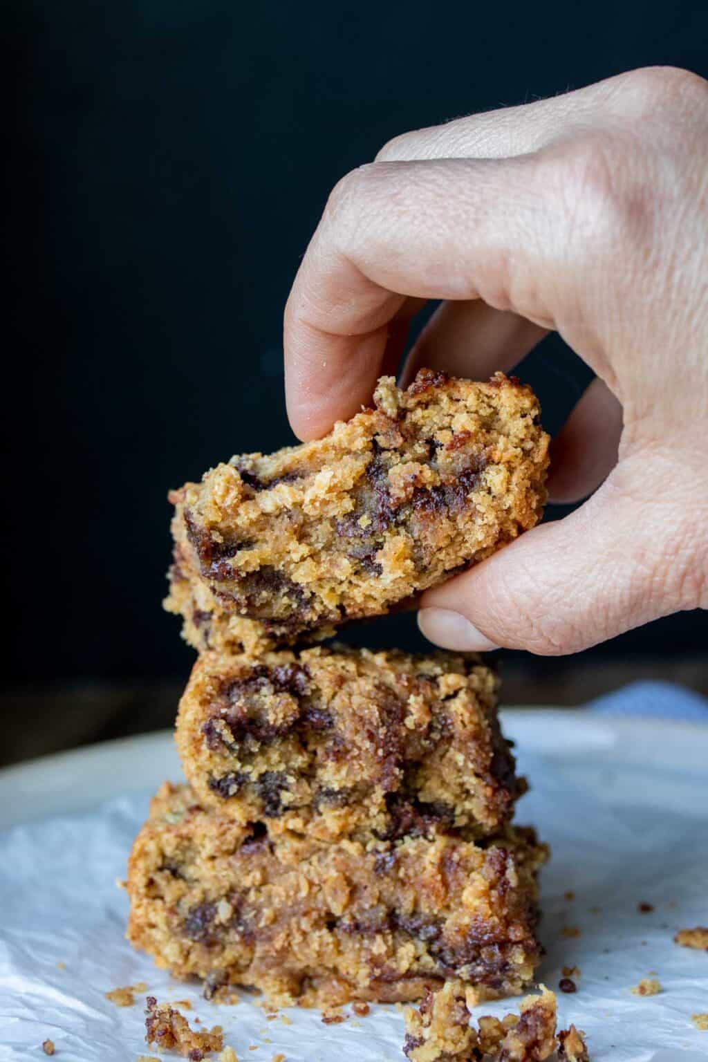 Vegan Chickpea Blondies (Gluten Free) - Veggies Don't Bite