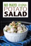 This vegan potato salad is one of my husband's favorite recipes! It is made with all whole foods, no mayo, and pairs perfectly with just about anything. #veganrecipes #picnicfoodideas