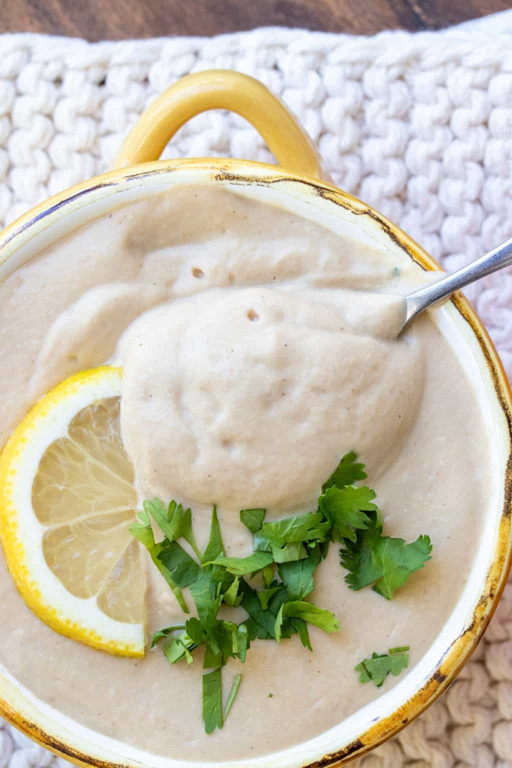 Healthy Vegan Cauliflower Soup Recipe - Veggies Don't Bite 