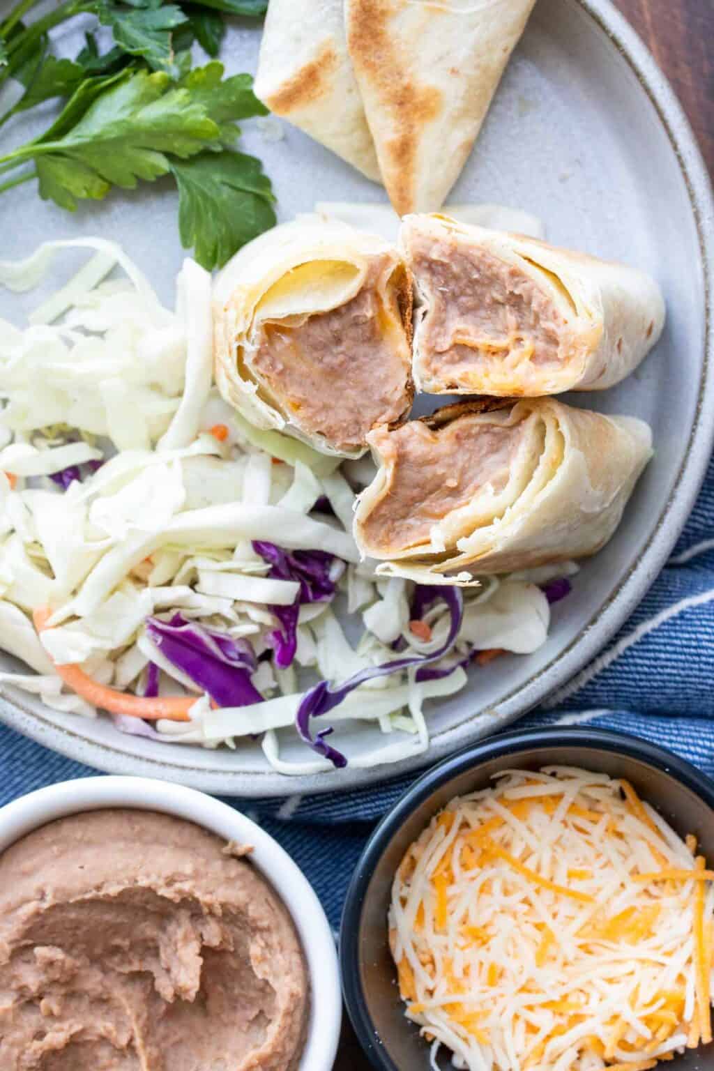 Refried Bean Burrito Recipe - Veggies Don't Bite