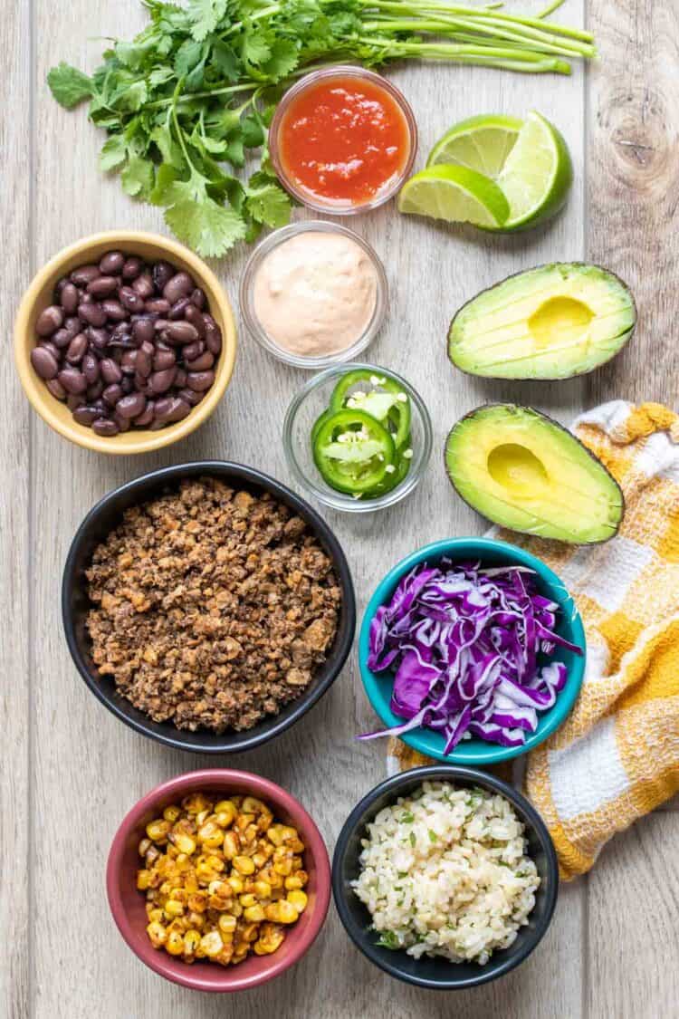 Vegan Taco Bowl Recipe - Veggies Don't Bite