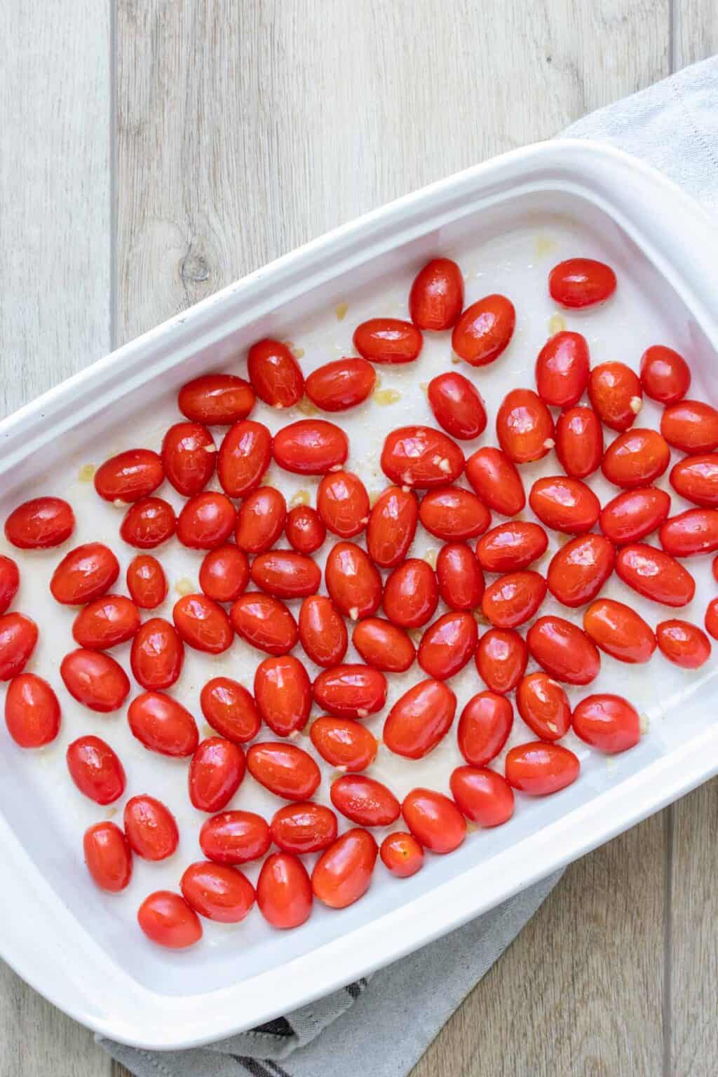 Baked Vegan Feta Tomato Pasta - Veggies Don't Bite