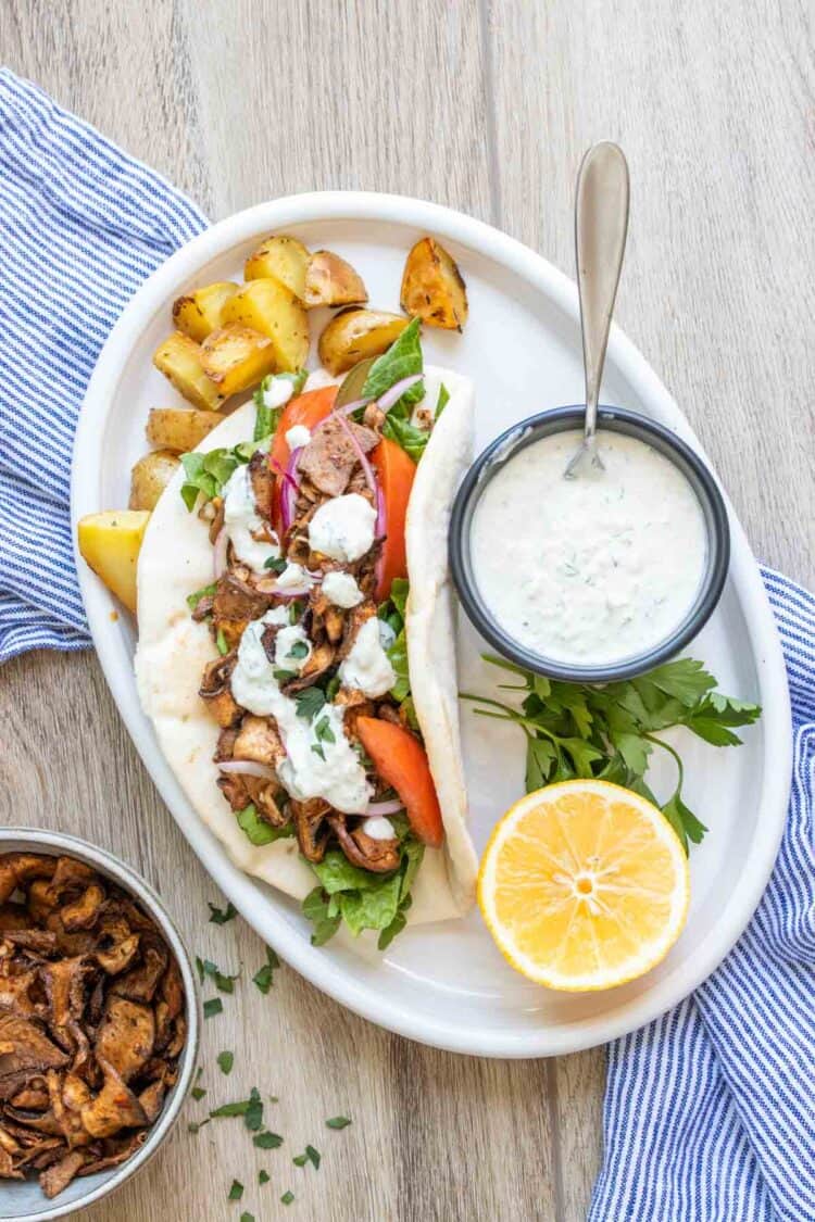 Vegan Shawarma Recipe (with Mushrooms) - Veggies Don't Bite