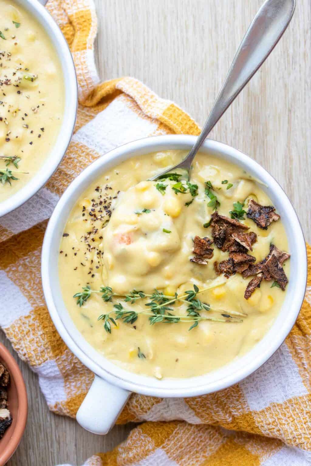 Creamy Vegan Corn Chowder With Potatoes Veggies Dont Bite 2832