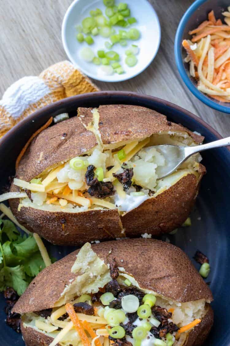 Easy Vegan Loaded Baked Potato Recipe - Veggies Don't Bite