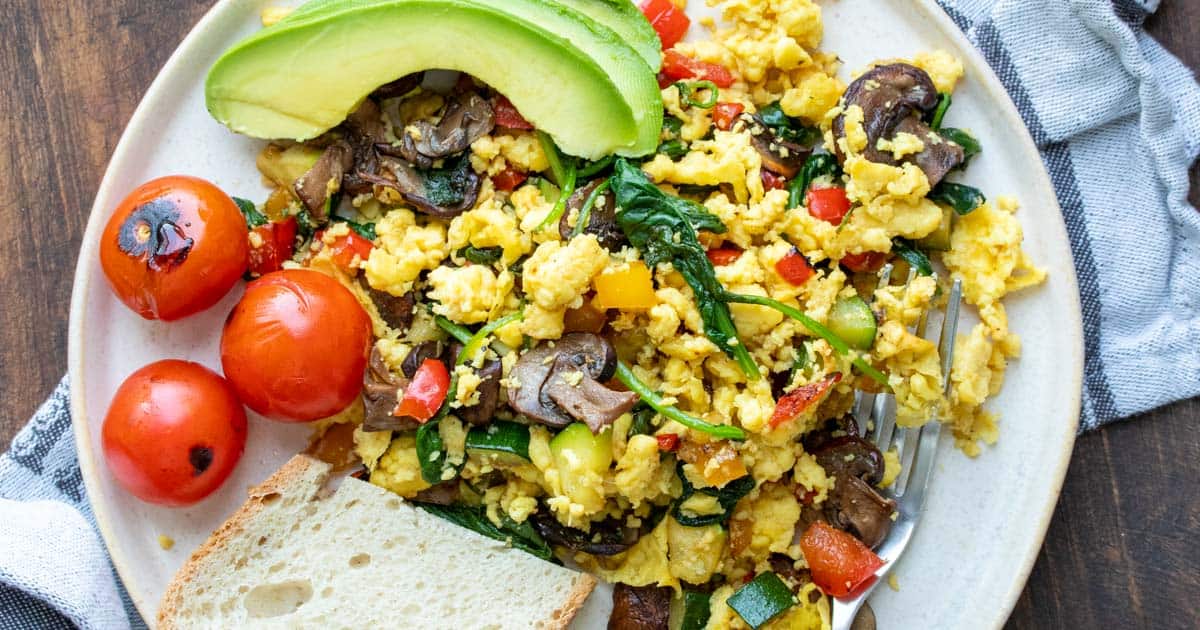 Vegan Egg Scramble Recipe (With Tofu and Without) - Veggies Don't Bite