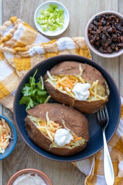 Easy Vegan Loaded Baked Potato Recipe - Veggies Don't Bite