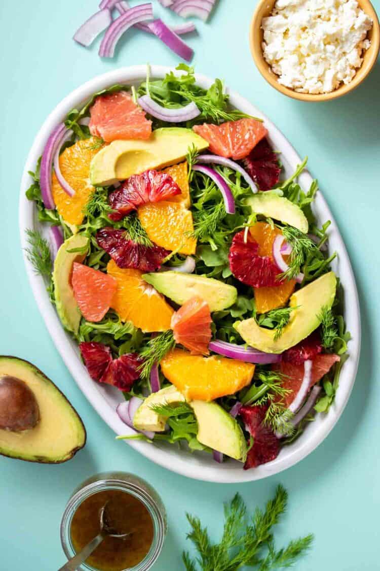 Citrus Salad Recipe with Avocado and Feta - Veggies Don't Bite