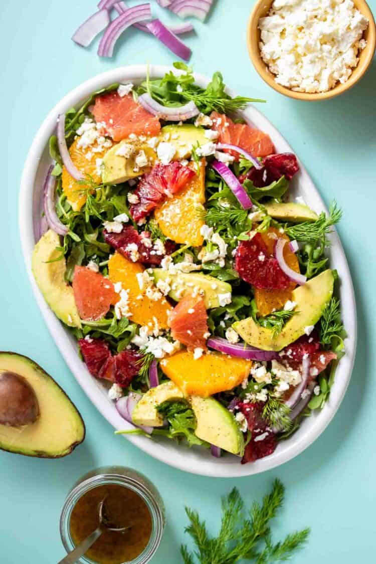 Citrus Salad Recipe with Avocado and Feta - Veggies Don't Bite