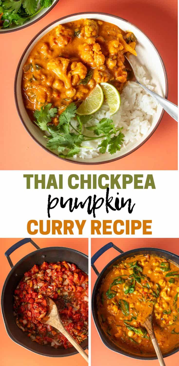 Thai Chickpea Pumpkin Curry Recipe - Veggies Don't Bite